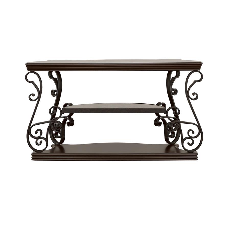 Laney - Scrollwork Entryway Sofa Console Table - Deep Merlot by CoasterEssence | Bel Furniture