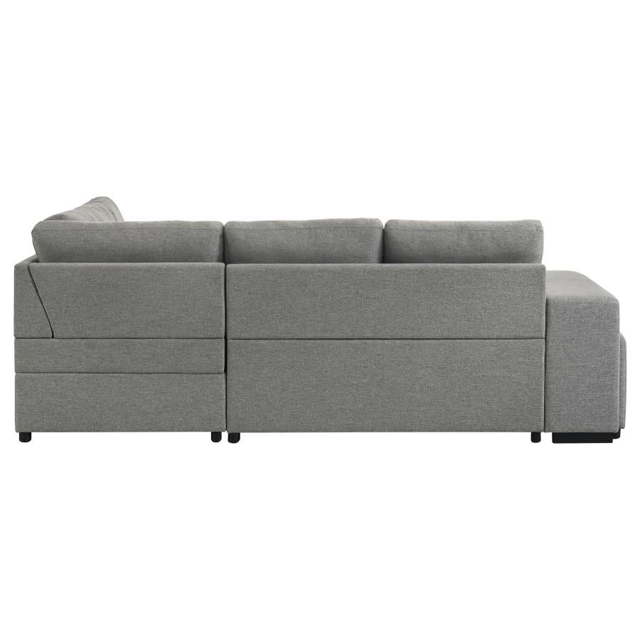 Roanne - Fabric Upholstered Sleeper Sectional Sofa - Gray