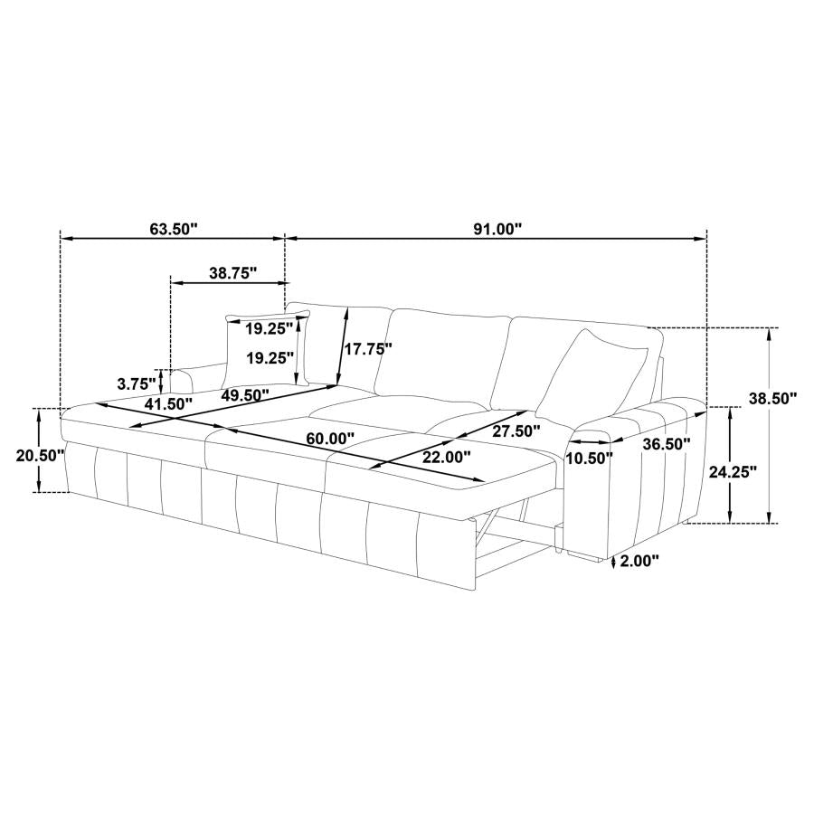 Pastrana - Upholstered Sleeper Sectional Sofa