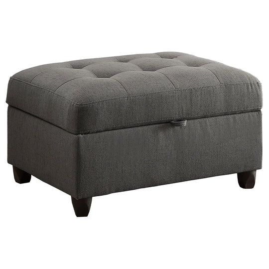 Stonenesse - Rectangular Upholstered Storage Ottoman - Gray