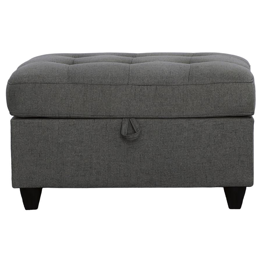 Stonenesse - Rectangular Upholstered Storage Ottoman - Gray