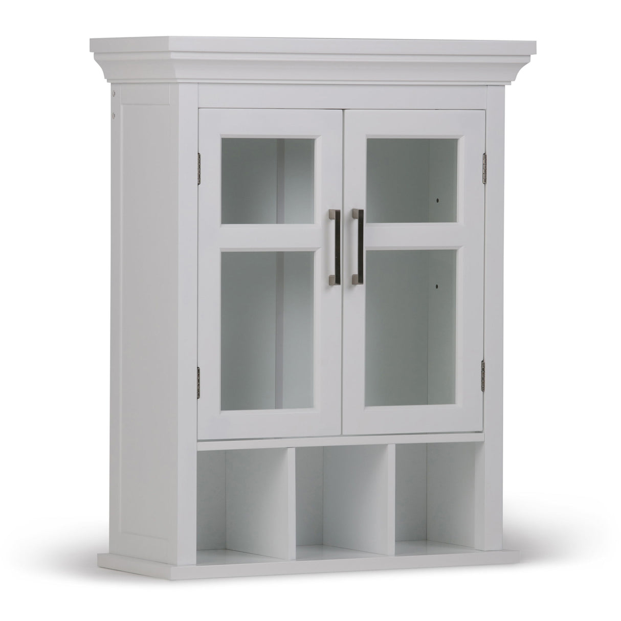 Avington - Two Door Wall Cabinet With Cubbies - Pure White by Simpli-Home | Bel Furniture