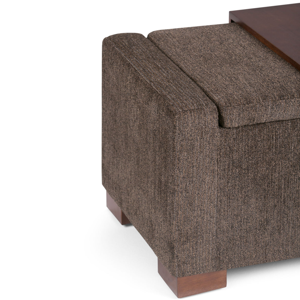 Bretton - Lift Top Storage Ottoman - Deep Umber Brown by Simpli-Home | Bel Furniture
