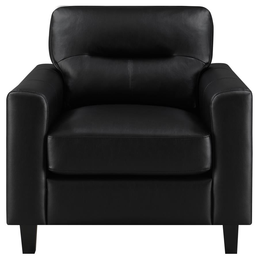 Scotland - Faux Leather Upholstered Track Arm Chair