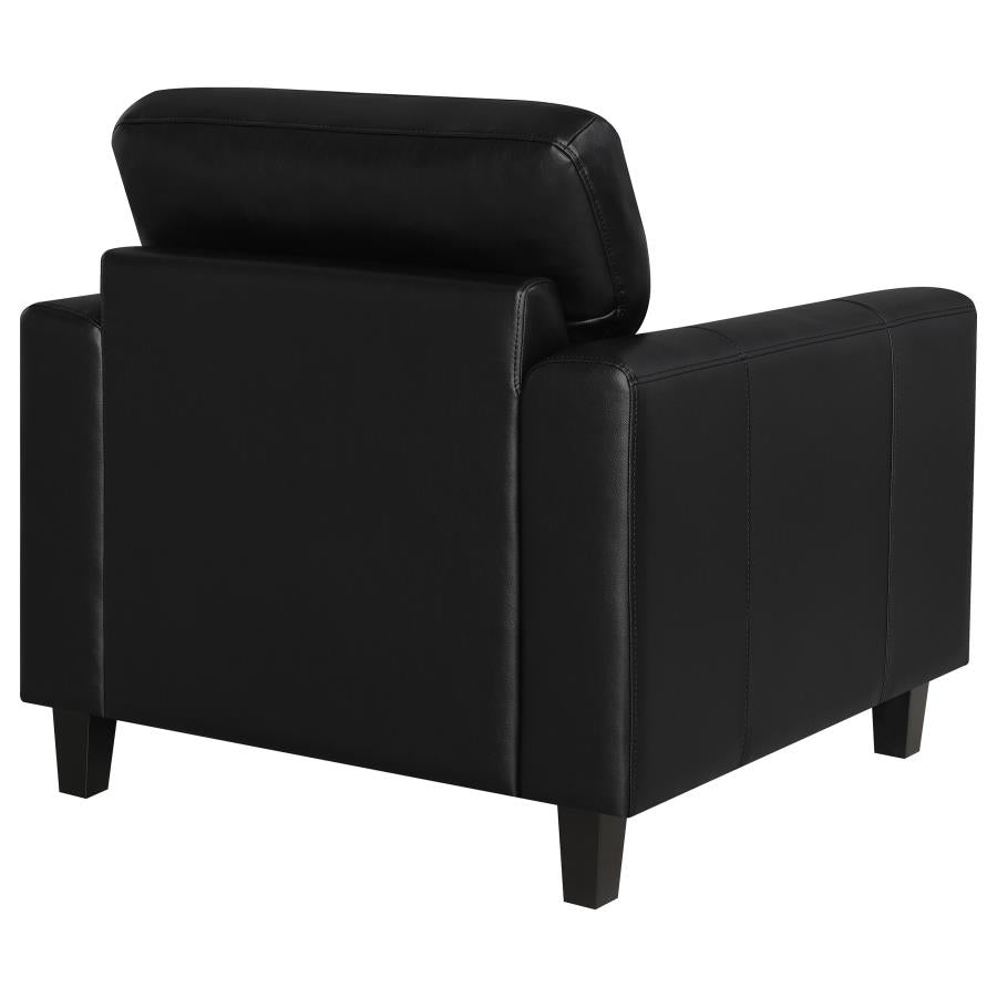 Scotland - Faux Leather Upholstered Track Arm Chair