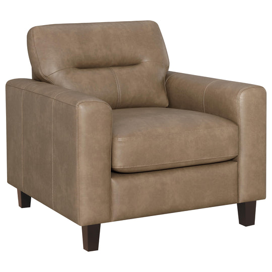 Scotland - Faux Leather Upholstered Track Arm Chair