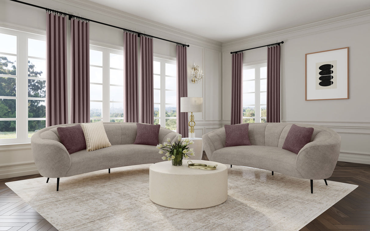 Ellorie - Upholstered Curved Sofa Set