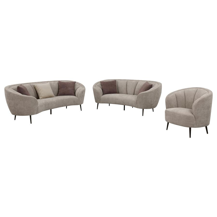 Ellorie - Upholstered Curved Sofa Set