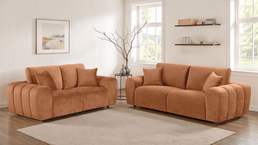 Burnett - Chenille Upholstered Wide Arm Loveseat