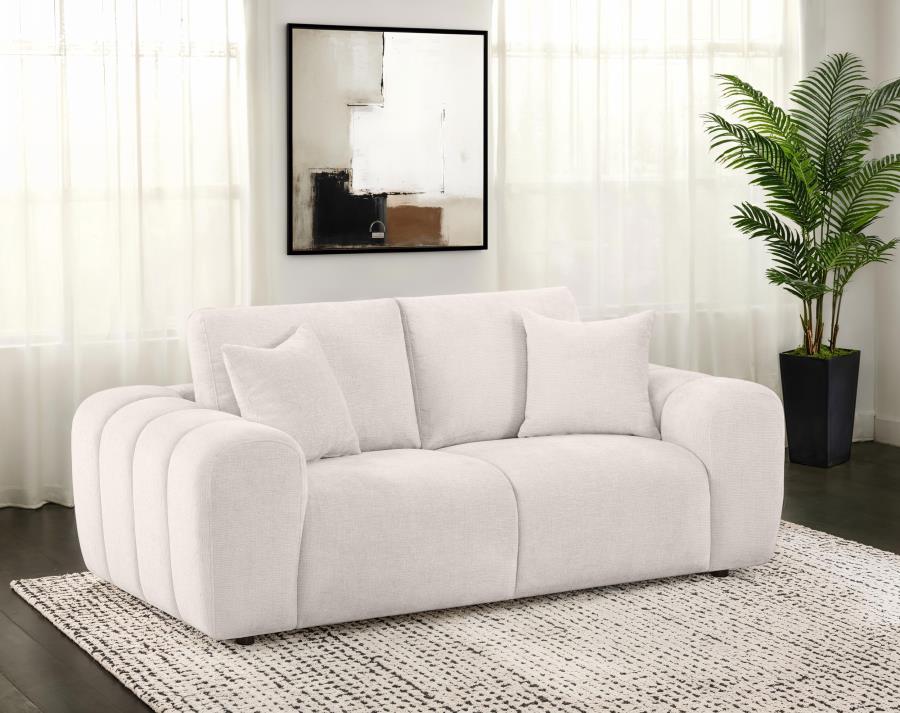 Burnett - Chenille Upholstered Wide Arm Loveseat
