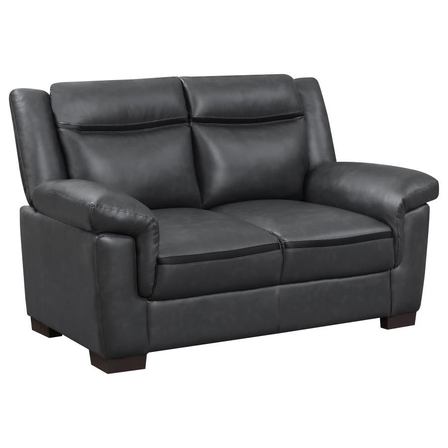 Arabella - Upholstered Padded Arm Loveseat - Gray