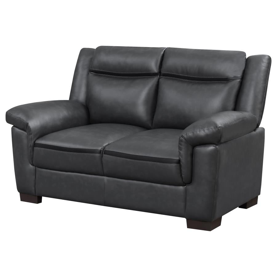 Arabella - Upholstered Padded Arm Loveseat - Gray