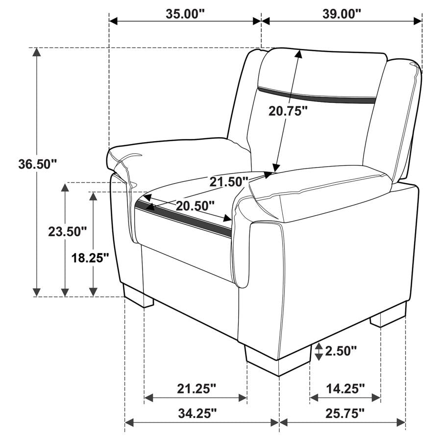 Arabella - Upholstered Padded Arm Accent Chair - Gray