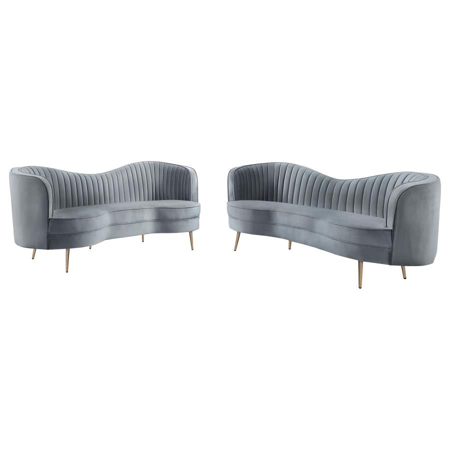 Sophia - Upholstered Channel Tufted Sofa Set