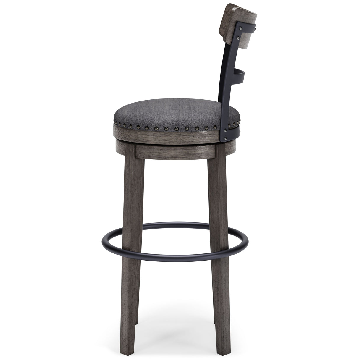 Caitbrook - Gray - Tall UPH Swivel Barstool by Signature Design by Ashley® | Bel Furniture