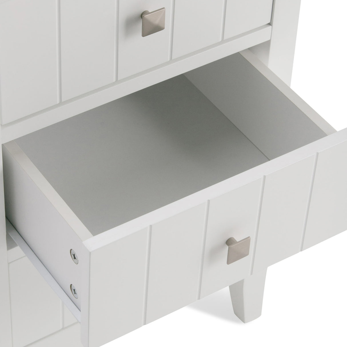 Acadian - Four Drawer Floor Storage Cabinet - Pure White by Simpli-Home | Bel Furniture