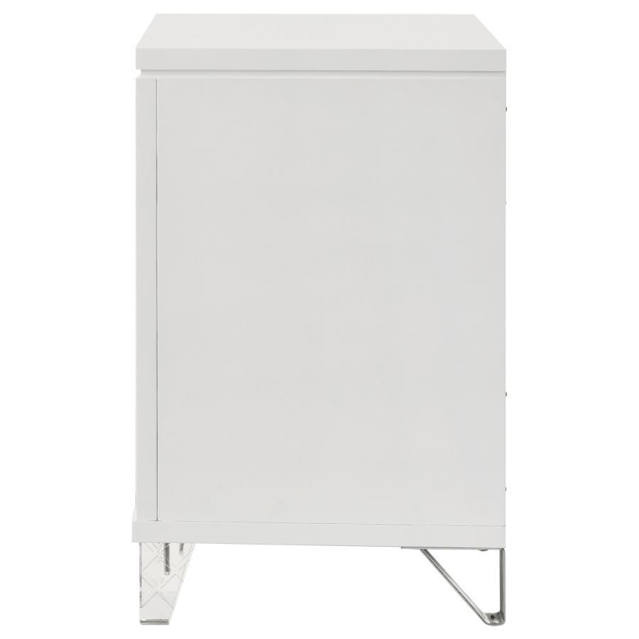 Marmore - 2-Drawer Nightstand Bedside Table - White by Coaster Fine Furniture | Bel Furniture