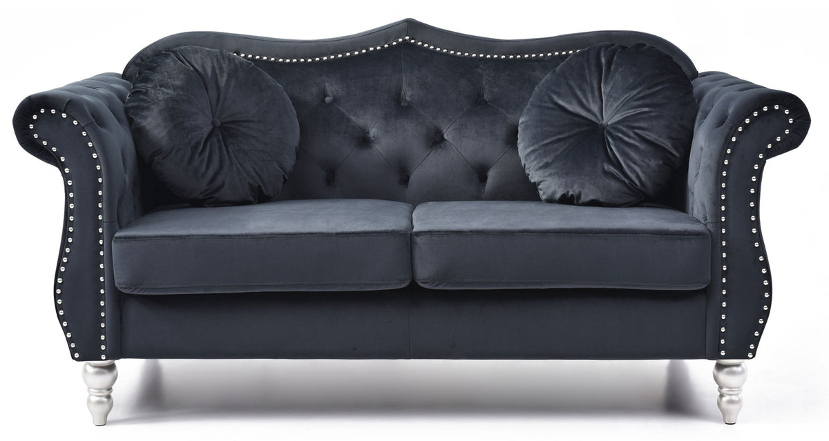 Stylish Flared Arm Loveseat