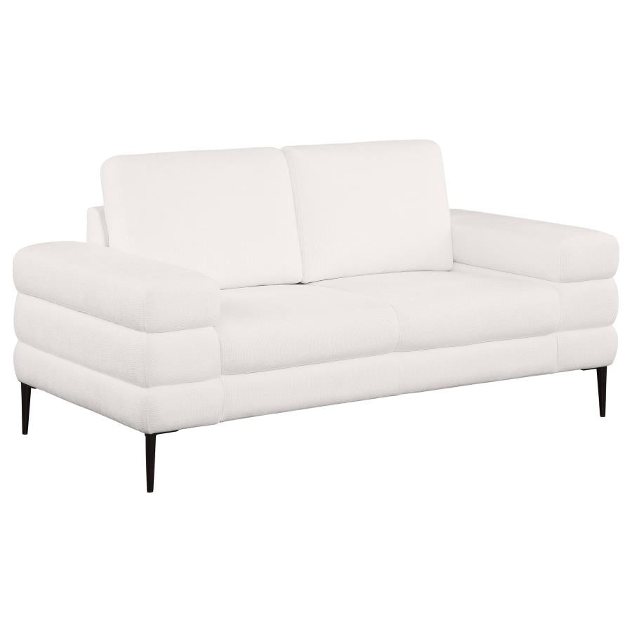 Jessel Chenille Upholstered Sofa Set Ivory