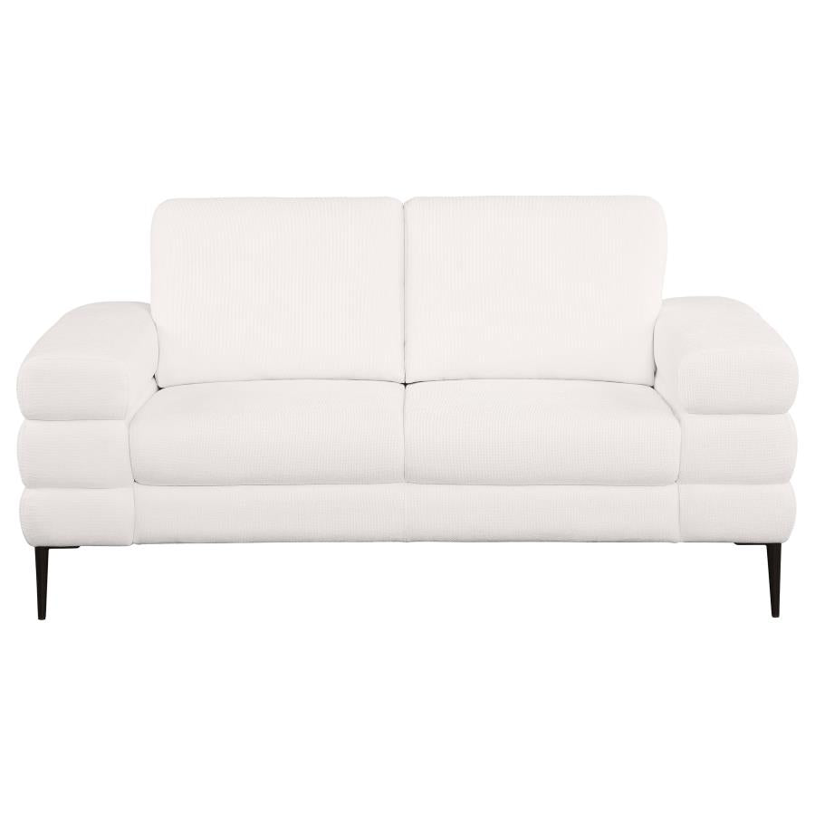 Jessel Chenille Upholstered Sofa Set Ivory