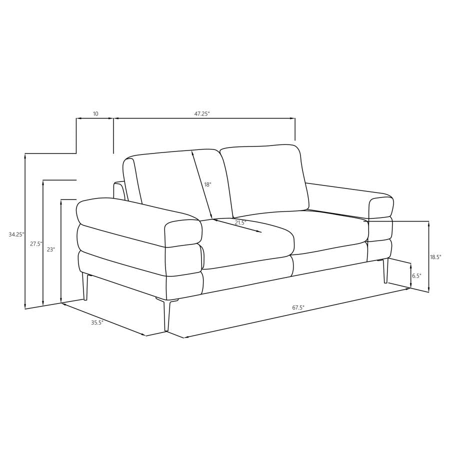 Jessel Chenille Upholstered Sofa Set Ivory