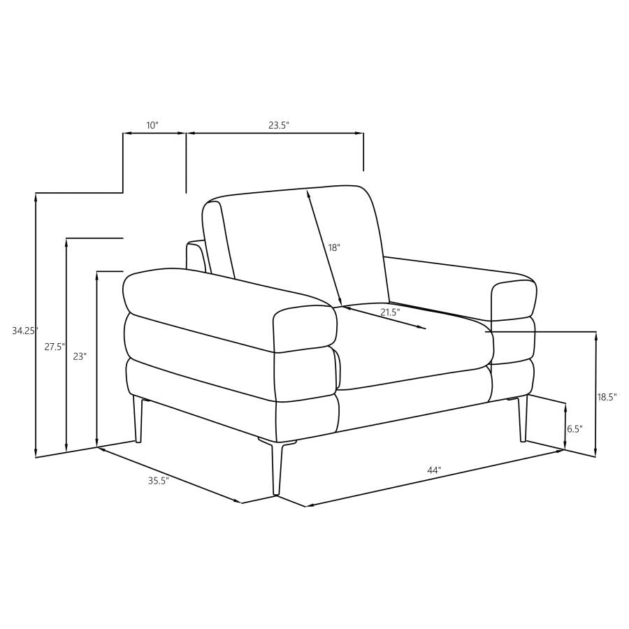 Jessel Chenille Upholstered Sofa Set Ivory