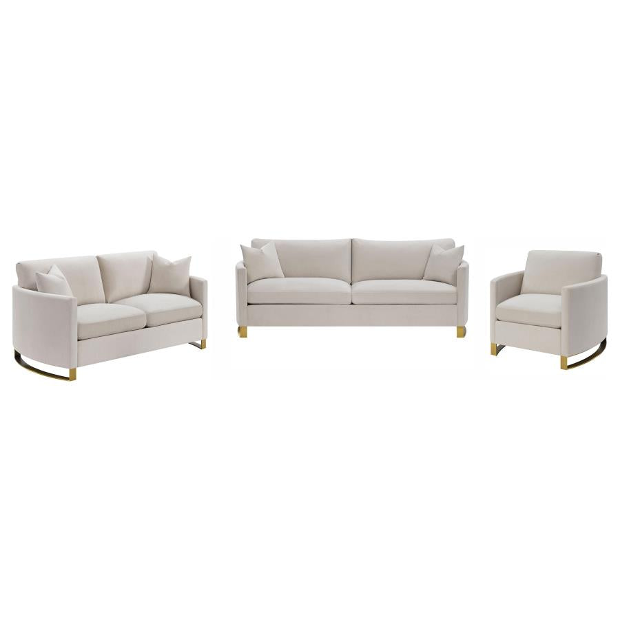 Corliss - Upholstered Arched Arm Sofa Set