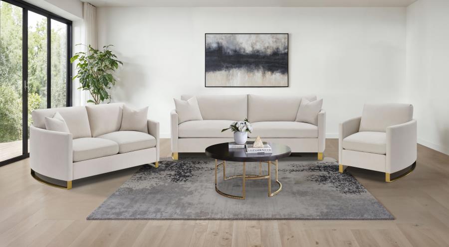 Corliss - Upholstered Arched Arm Sofa Set