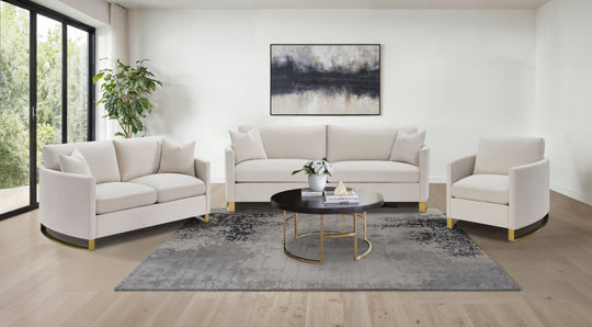 Corliss - Upholstered Arched Arm Sofa Set