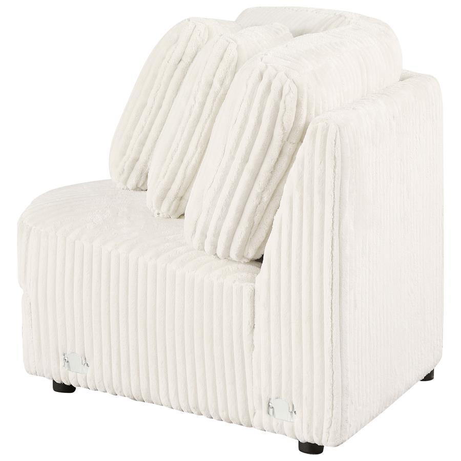 Emberson Upholstered Armless Loveseat / Wedge Ivory