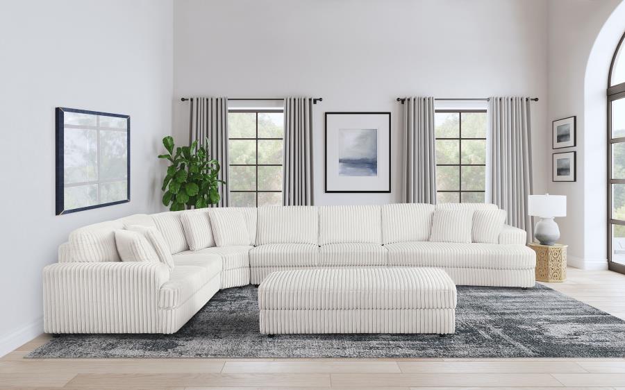 Emberson Upholstered Armless Loveseat / Wedge Ivory