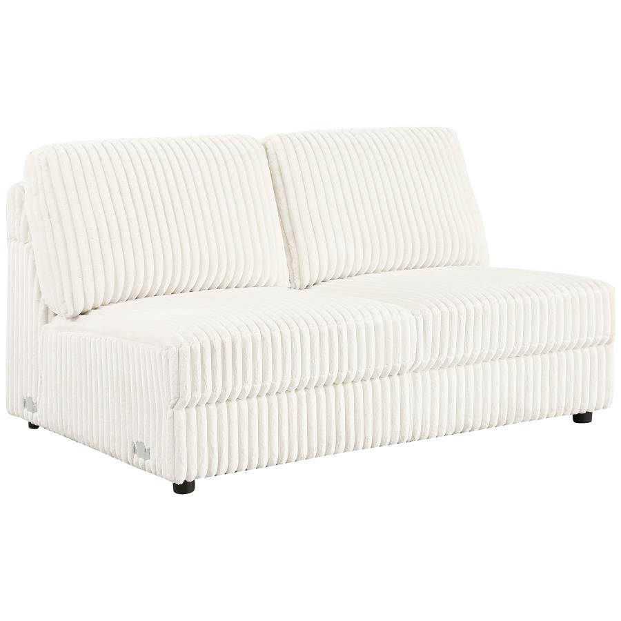 Emberson Upholstered Armless Loveseat / Wedge Ivory