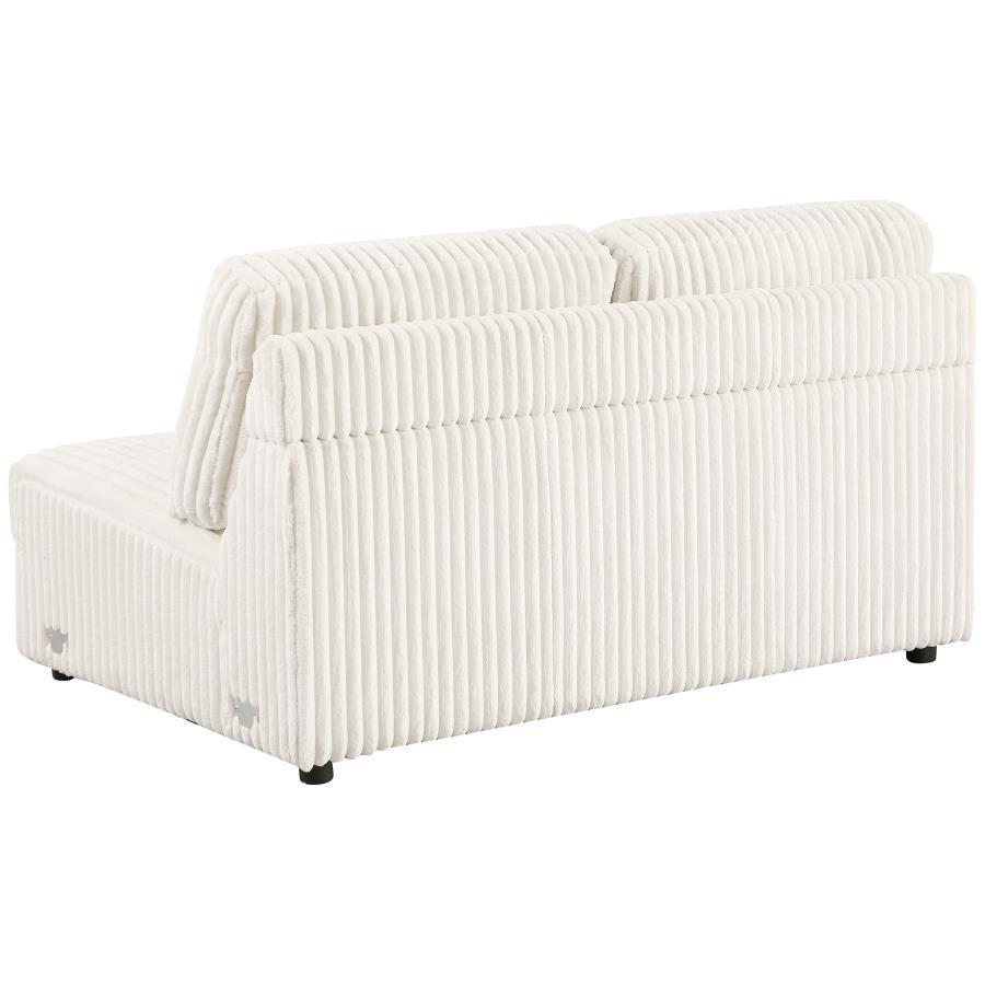 Emberson Upholstered Armless Loveseat / Wedge Ivory
