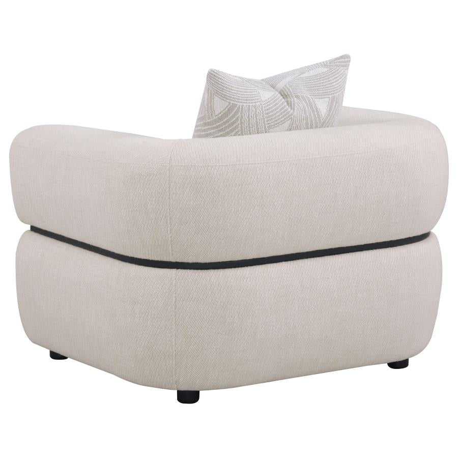 Jeanette - Fabric Upholstered Round Arm Sofa Set