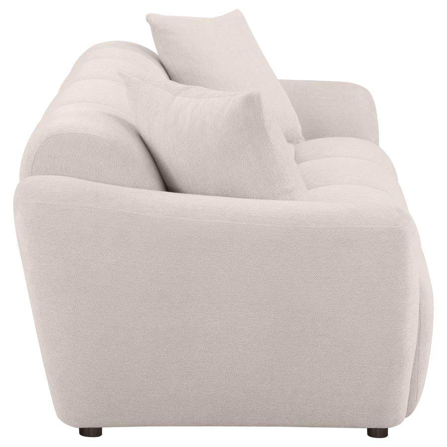 Destino - Chenille Upholstered Splayed Arm Sofa - Greige
