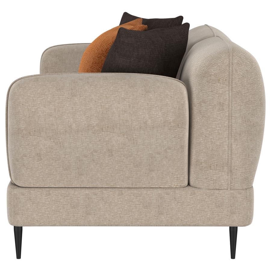 Jade - Chenille Upholstered Modern Track Arm Loveseat