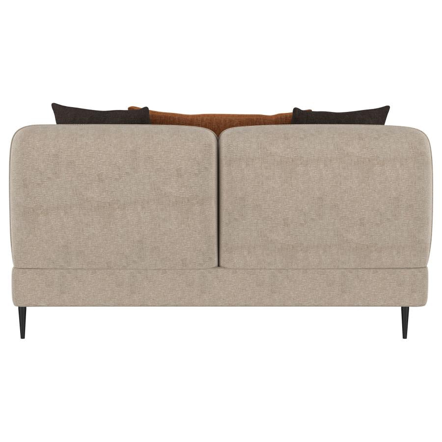 Jade - Chenille Upholstered Modern Track Arm Loveseat