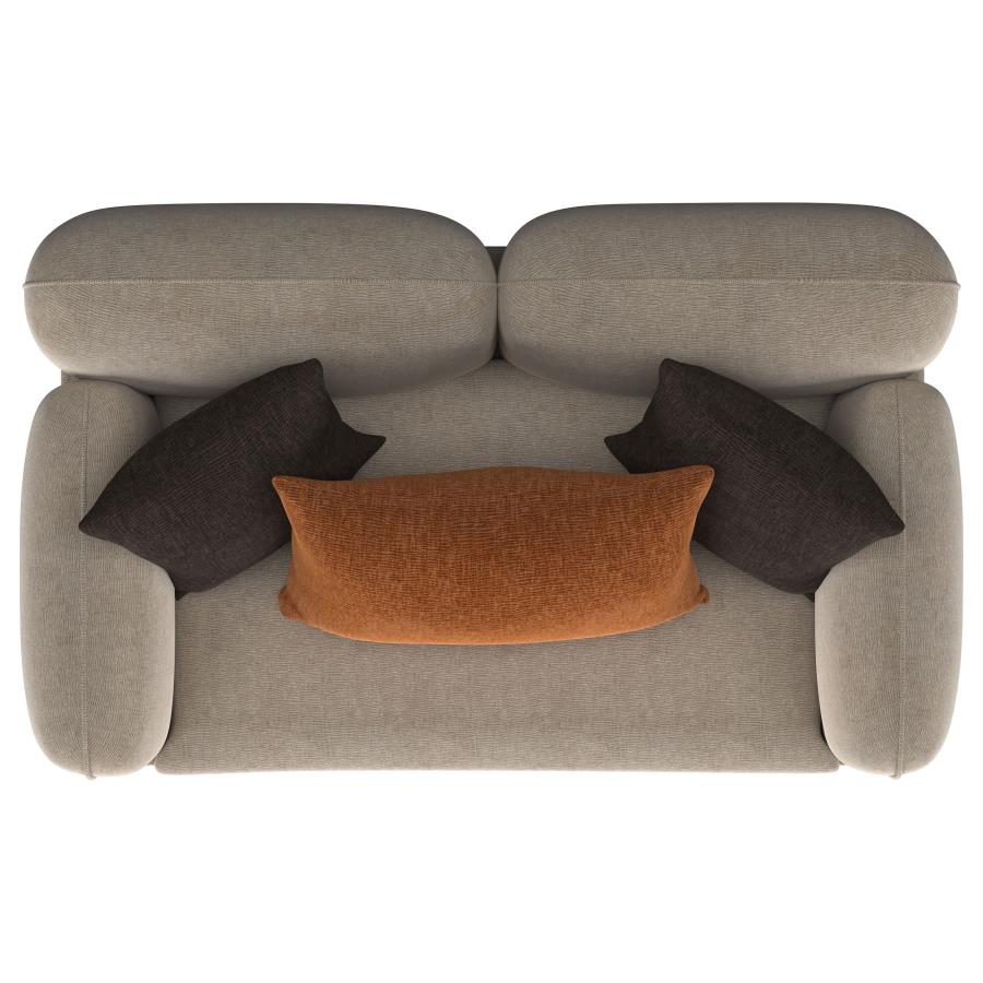 Jade - Chenille Upholstered Modern Track Arm Loveseat
