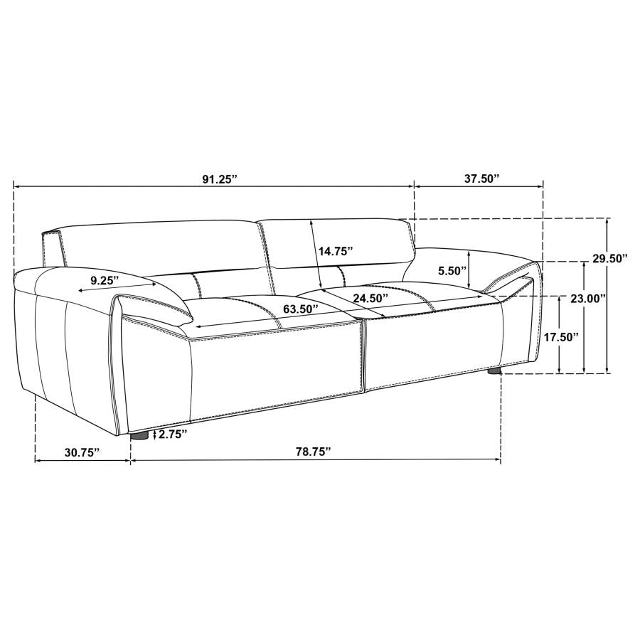 Buxton - Top Grain Leather Upholstered Sofa