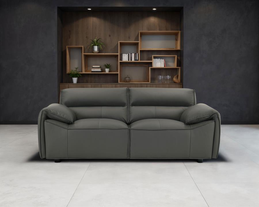 Buxton - Top Grain Leather Upholstered Loveseat