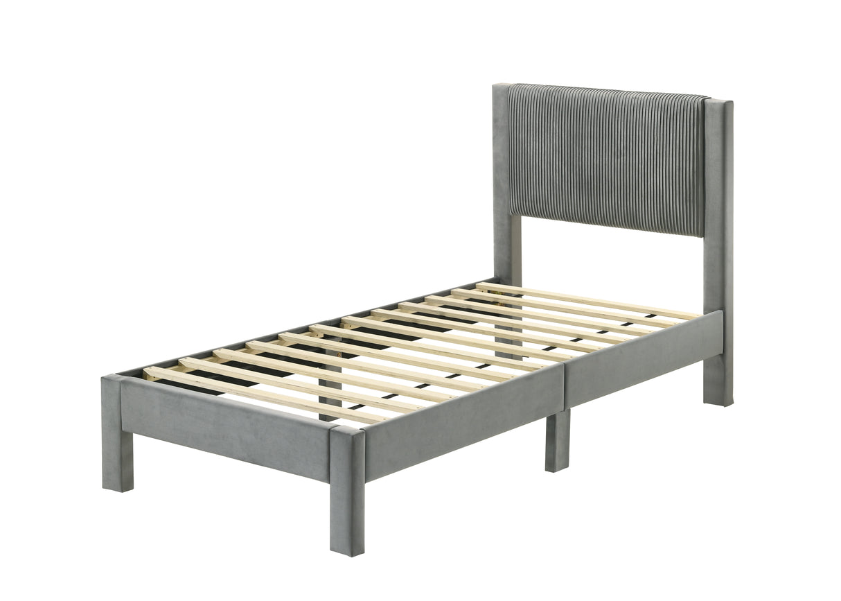 Lucia Full Bed Light Grey / Pink