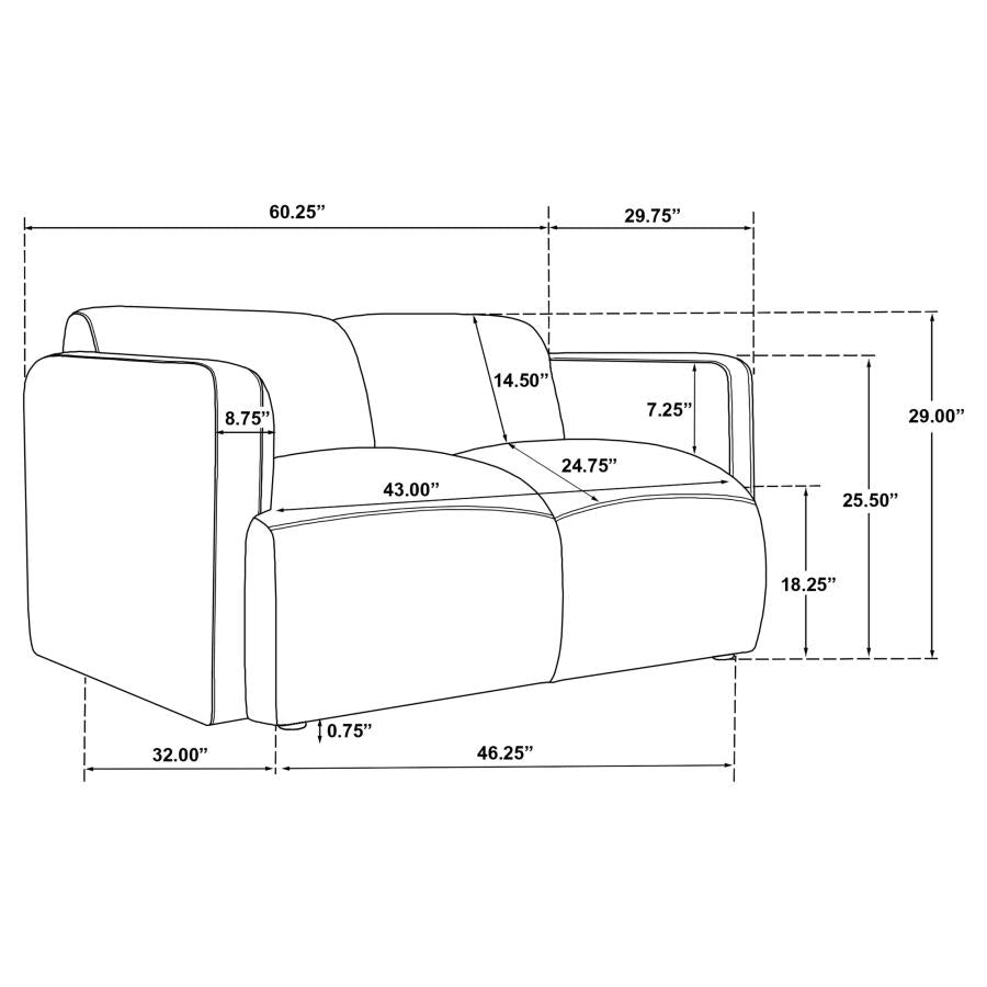 Dorset - Upholstered Round Track Arm Sofa Set