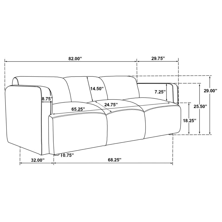 Dorset - Upholstered Round Track Arm Sofa Set