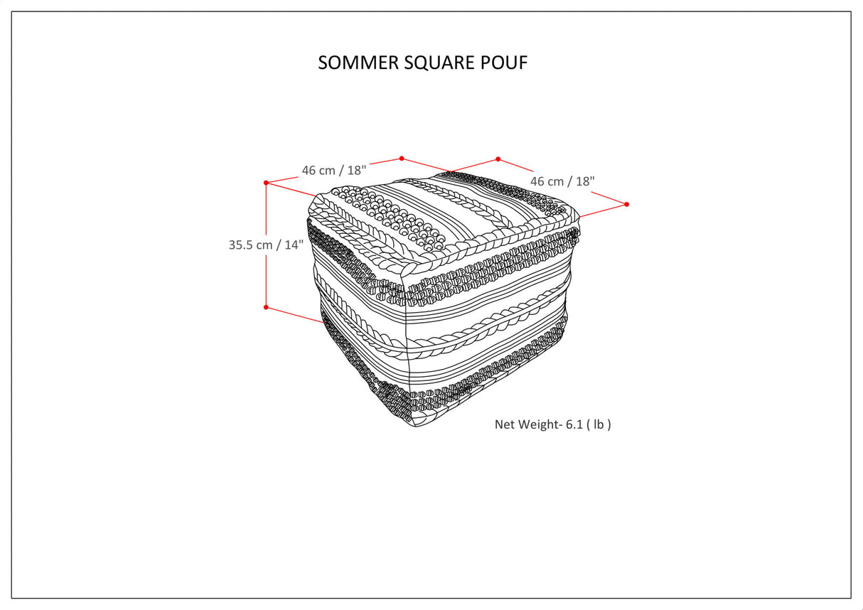 Sommer - Handcrafted Square Pouf