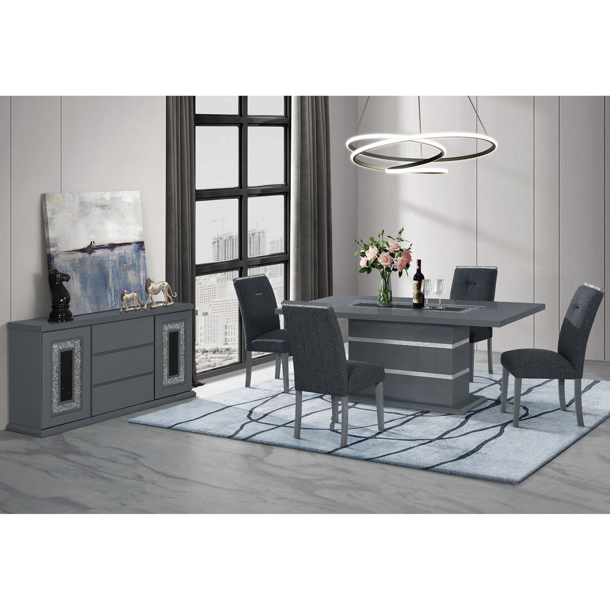 Ariya - Dining Table - Dark Gray