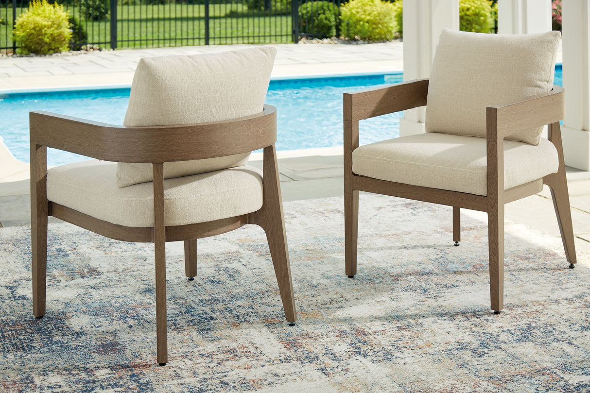 Serene Bay - Dark Brown / White - Arm Chair With Cushion (Set of 2) by Signature Design by Ashley® | Bel Furniture