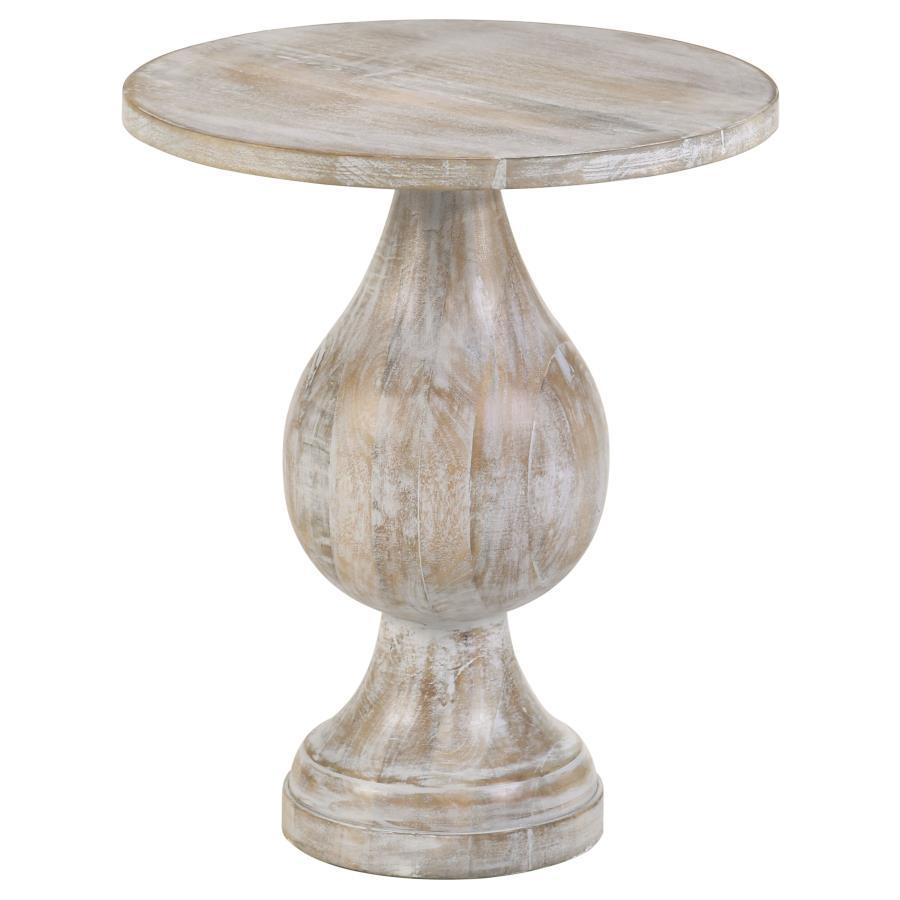 Dianella - Round Pedestal Base Accent Side Table Beige by CoasterEssence | Bel Furniture