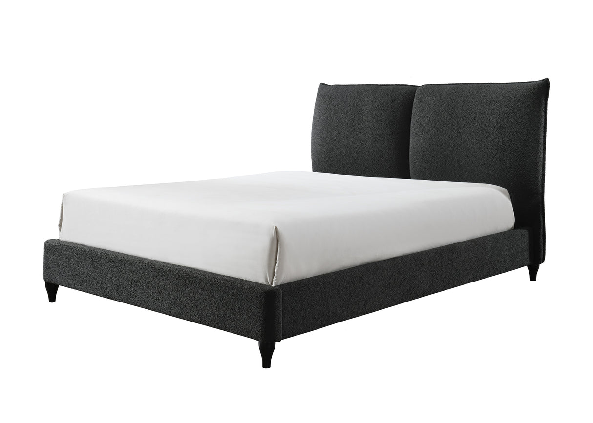 Jenn King Boucle Bed - Charcoal