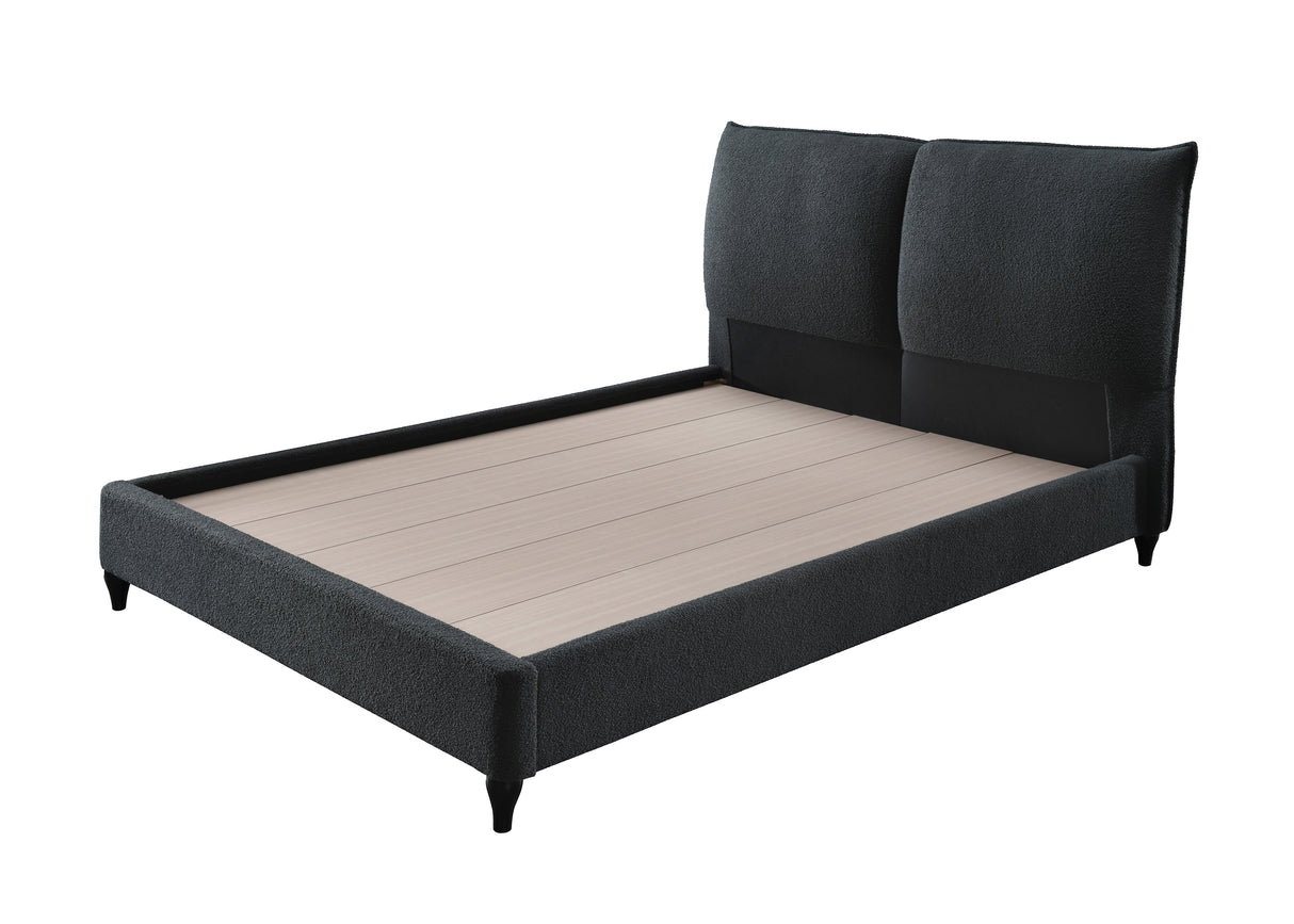 Jenn King Boucle Bed - Charcoal