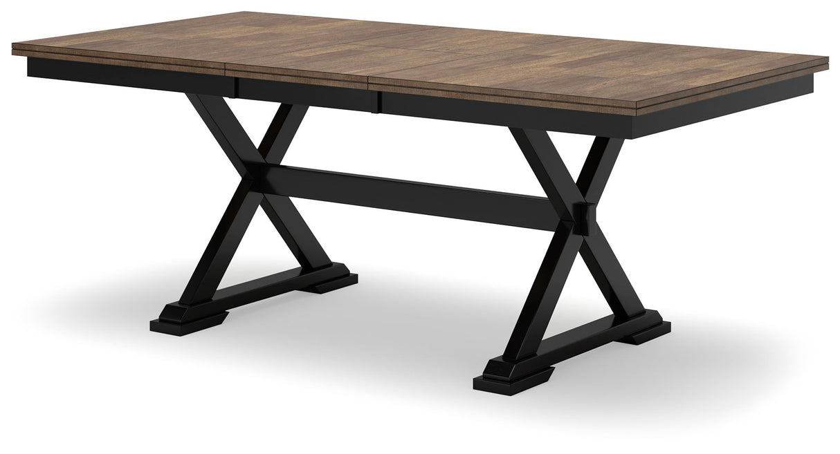 Wildenauer - Brown / Black - Rectangular Dining Extension Table by Signature Design by Ashley® | Bel Furniture